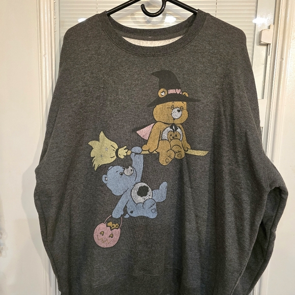 Gray Halloween Carebears Sweatshirt - Picture 1 of 4